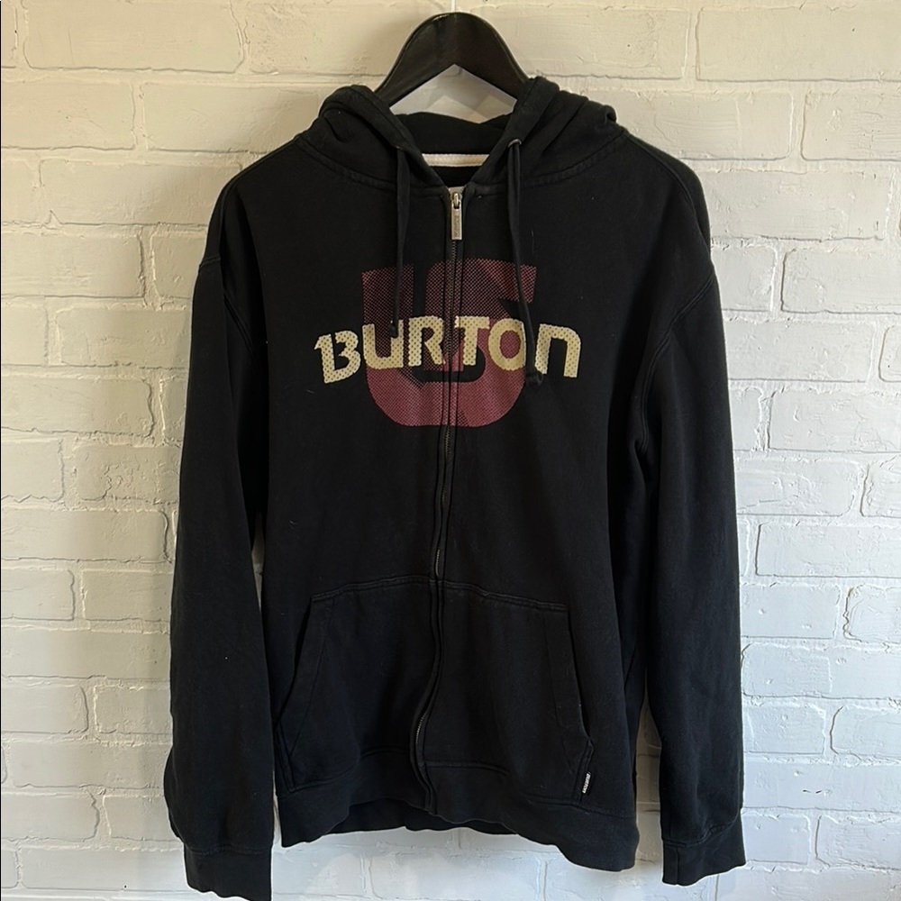 Burton Black Zip-Up Hoodie with Logo